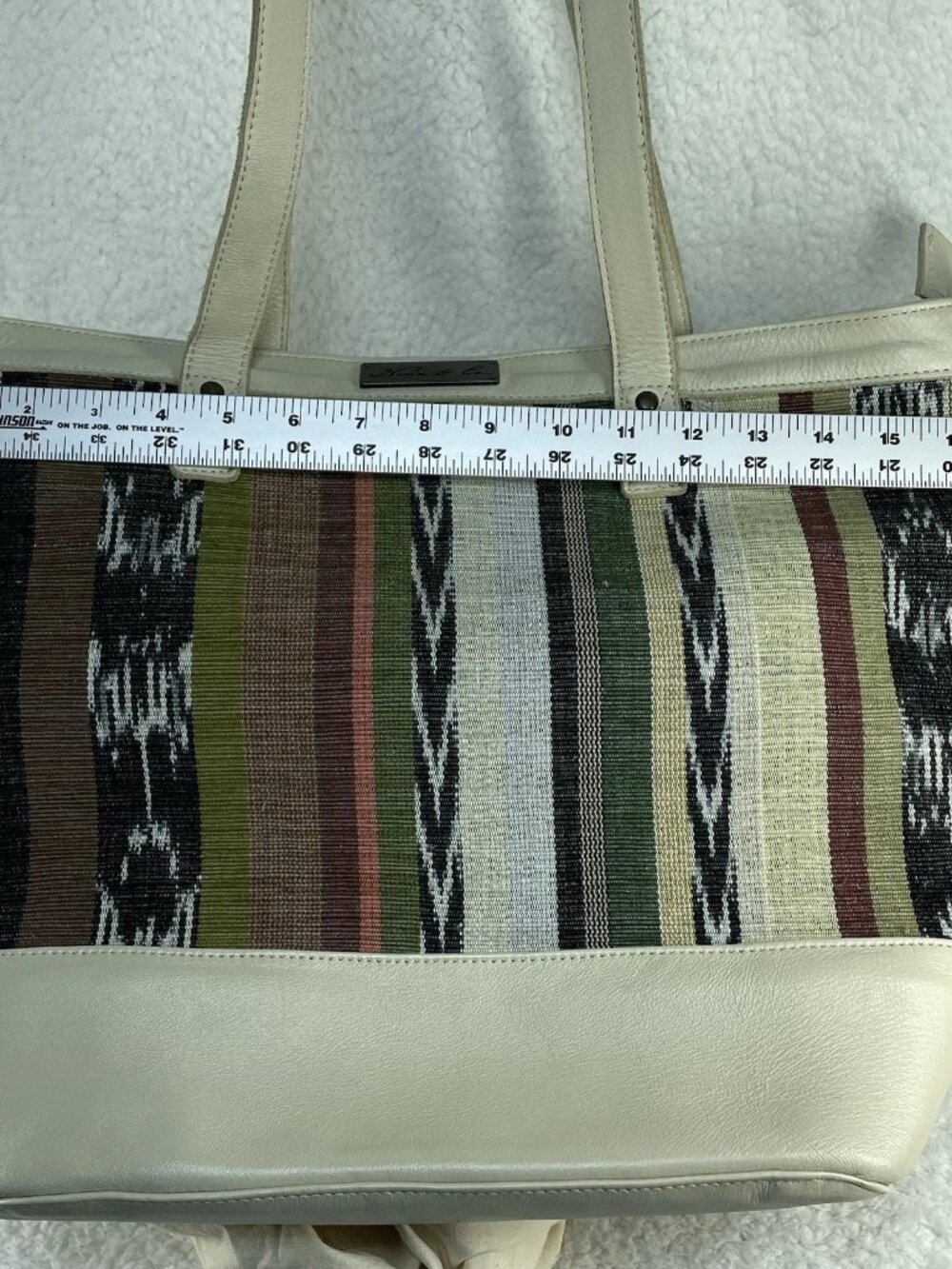 NENA & Co Embroidery Leather Day Shoulder Bag Artisan Guatemalan Zippered Pocket - Picture 6 of 9